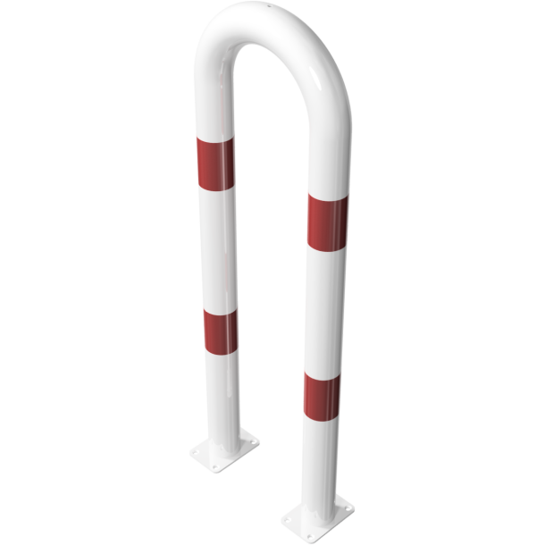 Universal hoop | of steel tube |  76 x 2,6 mm | to be fixed by plugs | total width: 400 mm | total height: 1150 mm | hot-dip galvanized and white coatedwith red reflecting stripes
